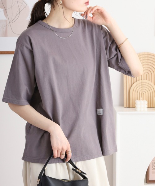 Emago（イマゴ）の「EMAGO ビスネーム付きロゴ刺繍Ｔシャツ（Tシャツ/カットソー・レディース・チャコールグレー/レッド/ホワイト・FREE）」の15枚目の写真