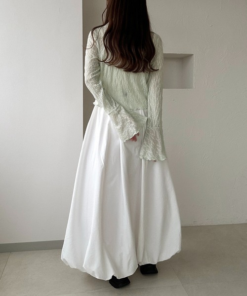 定価9,790円レースリボンカーディガンIVORY apres jour clair】レースシアーリボンカーディガン