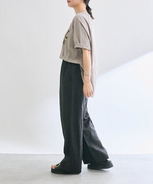 RIVE DROITE（リヴドロワ）の「【通気性抜群】リネンイージーワイドパンツ（その他パンツ・レディース・ブラック/ベージュ/ブラウン・38/36）」の6枚目の写真