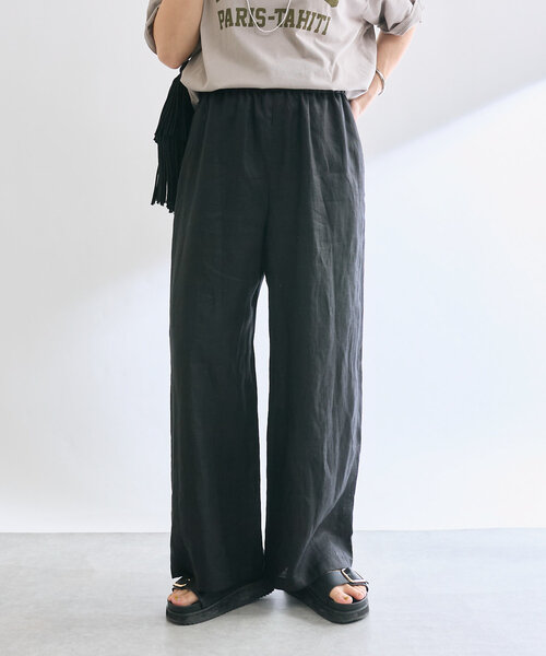 RIVE DROITE（リヴドロワ）の「【通気性抜群】リネンイージーワイドパンツ（その他パンツ・レディース・ブラック/ベージュ/ブラウン・38/36）」の8枚目の写真