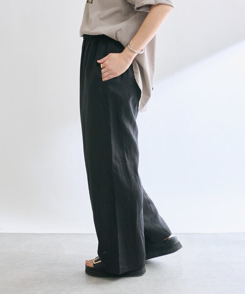 RIVE DROITE（リヴドロワ）の「【通気性抜群】リネンイージーワイドパンツ（その他パンツ・レディース・ブラック/ベージュ/ブラウン・38/36）」の9枚目の写真