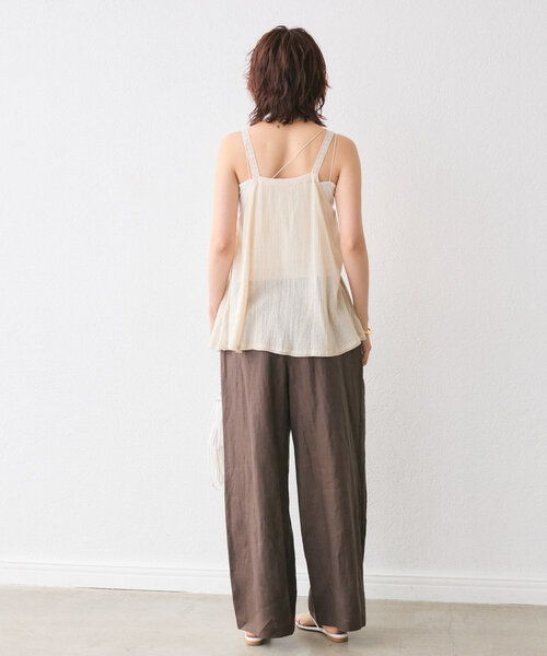 RIVE DROITE（リヴドロワ）の「【通気性抜群】リネンイージーワイドパンツ（その他パンツ・レディース・ブラック/ベージュ/ブラウン・38/36）」の15枚目の写真