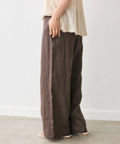 RIVE DROITE（リヴドロワ）の「【通気性抜群】リネンイージーワイドパンツ（その他パンツ・レディース・ブラック/ベージュ/ブラウン・38/36）」の17枚目の写真
