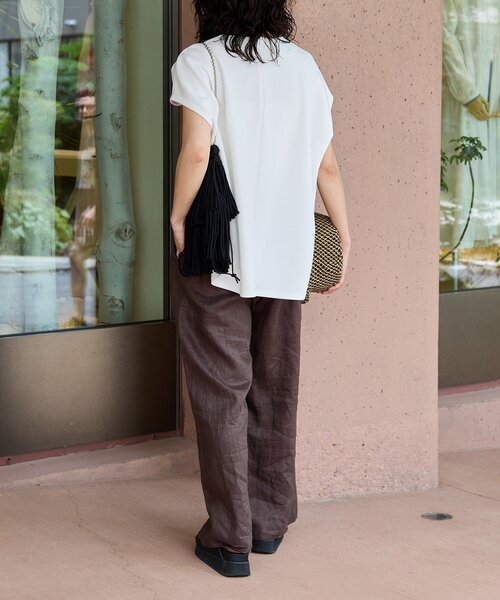 RIVE DROITE（リヴドロワ）の「【通気性抜群】リネンイージーワイドパンツ（その他パンツ・レディース・ブラック/ベージュ/ブラウン・38/36）」の21枚目の写真