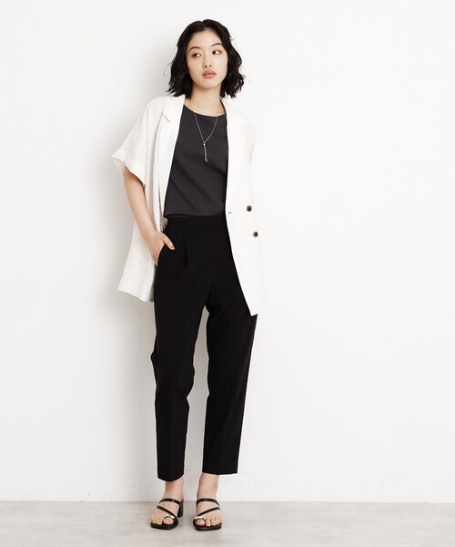 THE SHOP TK （ザ ショップ ティーケー ）の「【XS-XLサイズ/美シルエット】ハイパーストレッチテーパードパンツ/接触冷感/洗える（その他パンツ・レディース・ベージュ/ブルー系その他/ブラック/グレー・10/11/12/13/14）」の14枚目の写真