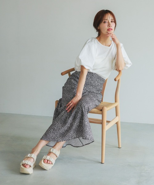 mysty woman（ミスティウーマン）の「2WAYバルーンスリーブカットプルオーバー　498377（Tシャツ/カットソー・レディース・オフホワイト/ブラック/グリーン系その他・FREE）」の7枚目の写真