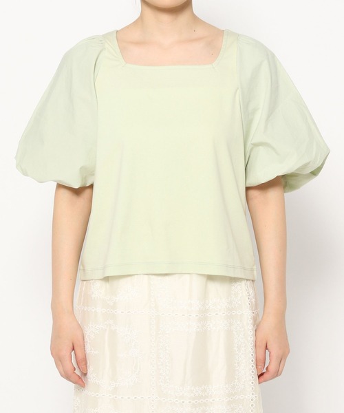 mysty woman（ミスティウーマン）の「2WAYバルーンスリーブカットプルオーバー　498377（Tシャツ/カットソー・レディース・オフホワイト/ブラック/グリーン系その他・FREE）」の9枚目の写真