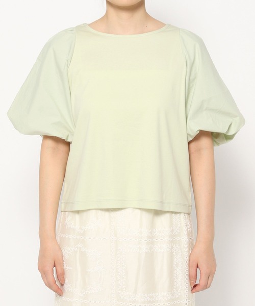 mysty woman（ミスティウーマン）の「2WAYバルーンスリーブカットプルオーバー　498377（Tシャツ/カットソー・レディース・オフホワイト/ブラック/グリーン系その他・FREE）」の16枚目の写真