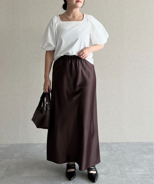 mysty woman（ミスティウーマン）の「2WAYバルーンスリーブカットプルオーバー　498377（Tシャツ/カットソー・レディース・オフホワイト/ブラック/グリーン系その他・FREE）」の21枚目の写真