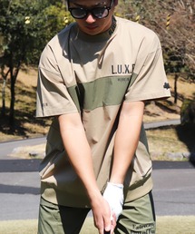 (RM)【LUXE/R GOLF】ストレッチ クロス パネル切り替え カーゴポケット プルオーバー 半袖 シャツ
