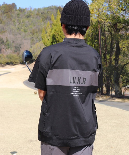LUXE/R GOLF(ラグジュ ゴルフ)の「(RM)【LUXE/R GOLF】ストレッチ クロス パネル切り替え カーゴポケット プルオーバー 半袖 シャツ(Tシャツ/カットソー・メンズ・チャコールグレー/ブラック/ベージュ/オフホワイト・L/XL/M)」の6枚目の写真
