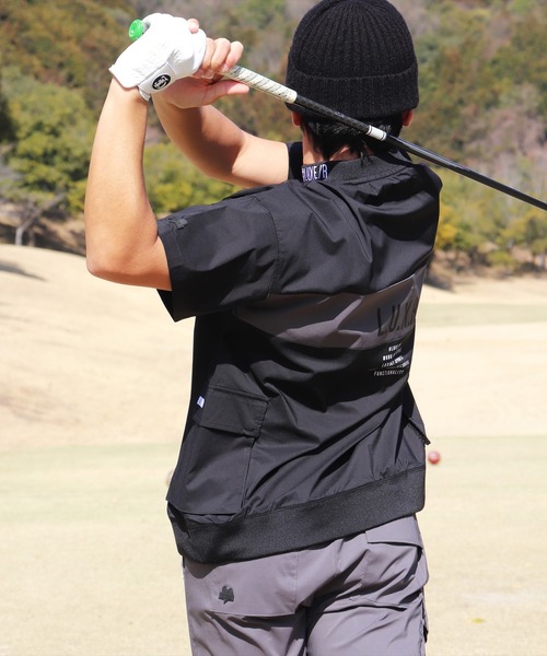 LUXE/R GOLF(ラグジュ ゴルフ)の「(RM)【LUXE/R GOLF】ストレッチ クロス パネル切り替え カーゴポケット プルオーバー 半袖 シャツ(Tシャツ/カットソー・メンズ・チャコールグレー/ブラック/ベージュ/オフホワイト・L/XL/M)」の8枚目の写真