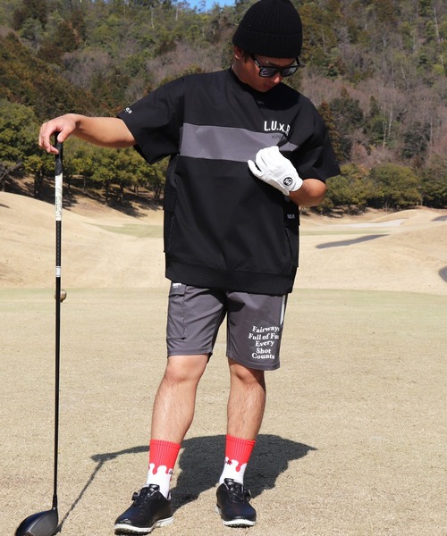 LUXE/R GOLF(ラグジュ ゴルフ)の「(RM)【LUXE/R GOLF】ストレッチ クロス パネル切り替え カーゴポケット プルオーバー 半袖 シャツ(Tシャツ/カットソー・メンズ・チャコールグレー/ブラック/ベージュ/オフホワイト・L/XL/M)」の9枚目の写真