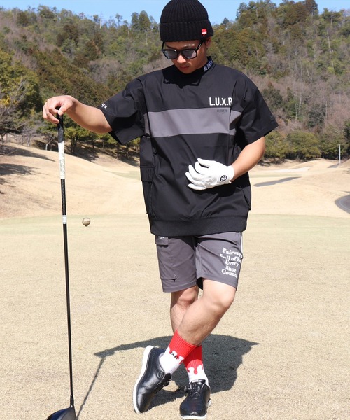 LUXE/R GOLF(ラグジュ ゴルフ)の「(RM)【LUXE/R GOLF】ストレッチ クロス パネル切り替え カーゴポケット プルオーバー 半袖 シャツ(Tシャツ/カットソー・メンズ・チャコールグレー/ブラック/ベージュ/オフホワイト・L/XL/M)」の10枚目の写真