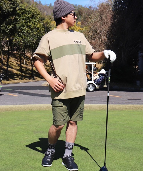 LUXE/R GOLF(ラグジュ ゴルフ)の「(RM)【LUXE/R GOLF】ストレッチ クロス パネル切り替え カーゴポケット プルオーバー 半袖 シャツ(Tシャツ/カットソー・メンズ・チャコールグレー/ブラック/ベージュ/オフホワイト・L/XL/M)」の15枚目の写真