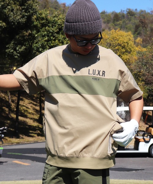 LUXE/R GOLF(ラグジュ ゴルフ)の「(RM)【LUXE/R GOLF】ストレッチ クロス パネル切り替え カーゴポケット プルオーバー 半袖 シャツ(Tシャツ/カットソー・メンズ・チャコールグレー/ブラック/ベージュ/オフホワイト・L/XL/M)」の17枚目の写真