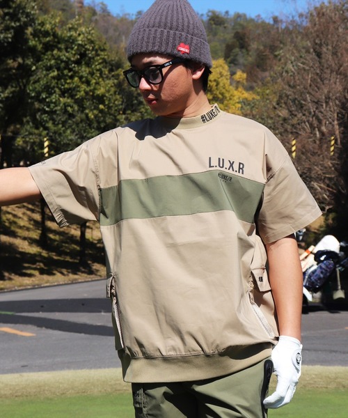 LUXE/R GOLF(ラグジュ ゴルフ)の「(RM)【LUXE/R GOLF】ストレッチ クロス パネル切り替え カーゴポケット プルオーバー 半袖 シャツ(Tシャツ/カットソー・メンズ・チャコールグレー/ブラック/ベージュ/オフホワイト・L/XL/M)」の16枚目の写真