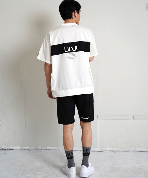 LUXE/R GOLF(ラグジュ ゴルフ)の「(RM)【LUXE/R GOLF】ストレッチ クロス パネル切り替え カーゴポケット プルオーバー 半袖 シャツ(Tシャツ/カットソー・メンズ・チャコールグレー/ブラック/ベージュ/オフホワイト・L/XL/M)」の20枚目の写真