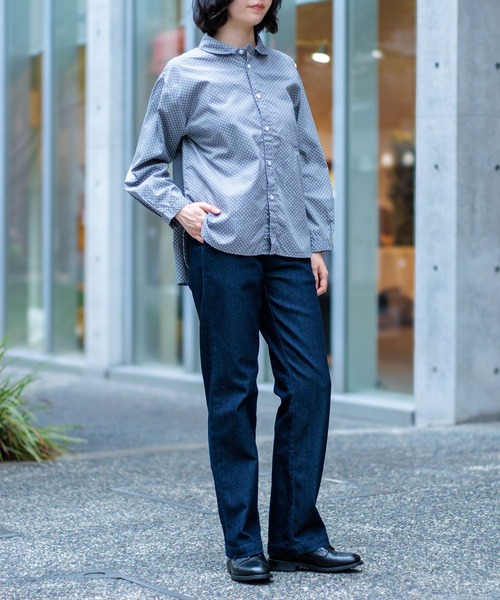 D.M.G.（ドミンゴ）の「[D.M.G / ディーエムジー] ハイストレッチデニム ストレートトラウザー（デニムパンツ・レディース・ワンウォッシュ・L/M/S/SS）」の6枚目の写真