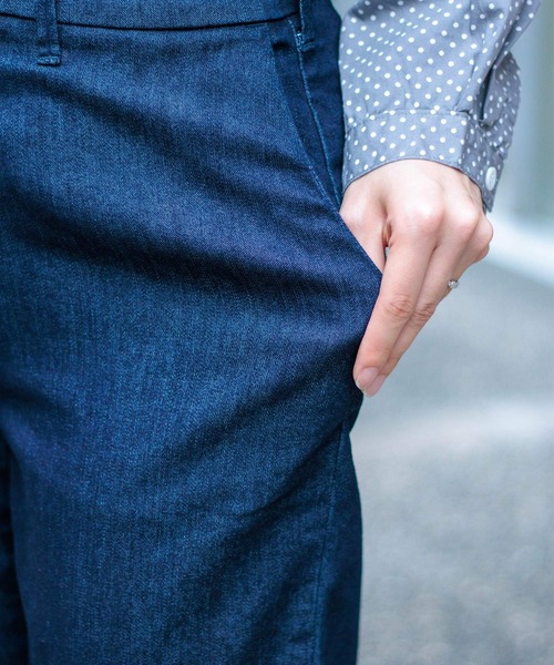 D.M.G.（ドミンゴ）の「[D.M.G / ディーエムジー] ハイストレッチデニム ストレートトラウザー（デニムパンツ・レディース・ワンウォッシュ・L/M/S/SS）」の16枚目の写真