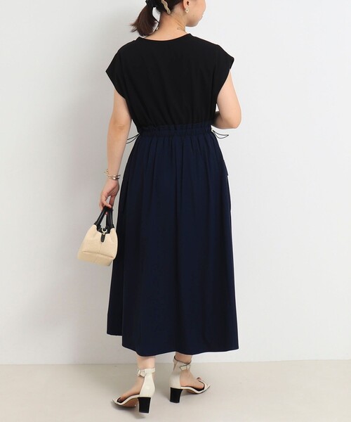 MICO COULIER（ミコクリエ）の「ソフト＆ドライタッチフライス ドッキングワンピース（ワンピース・レディース・ブラック/チャコールグレー・38）」の6枚目の写真