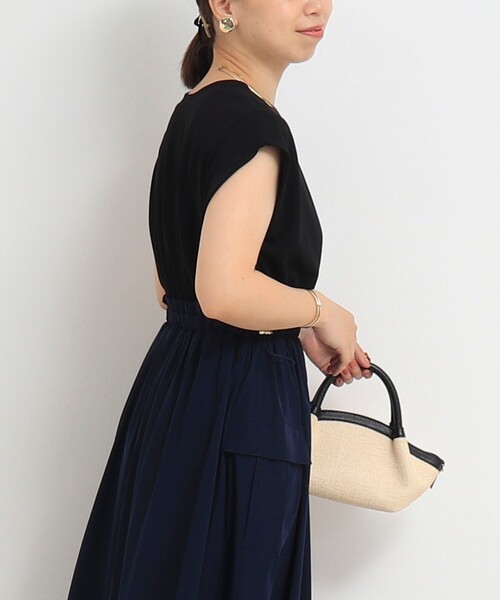 MICO COULIER（ミコクリエ）の「ソフト＆ドライタッチフライス ドッキングワンピース（ワンピース・レディース・ブラック/チャコールグレー・38）」の7枚目の写真