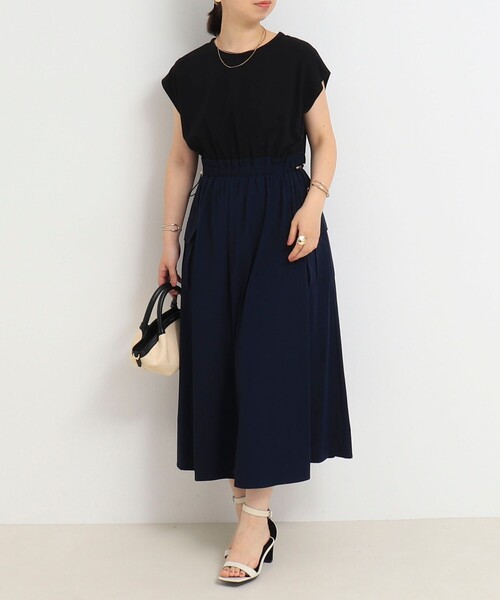 MICO COULIER（ミコクリエ）の「ソフト＆ドライタッチフライス ドッキングワンピース（ワンピース・レディース・ブラック/チャコールグレー・38）」の9枚目の写真