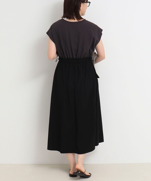 MICO COULIER（ミコクリエ）の「ソフト＆ドライタッチフライス ドッキングワンピース（ワンピース・レディース・ブラック/チャコールグレー・38）」の14枚目の写真