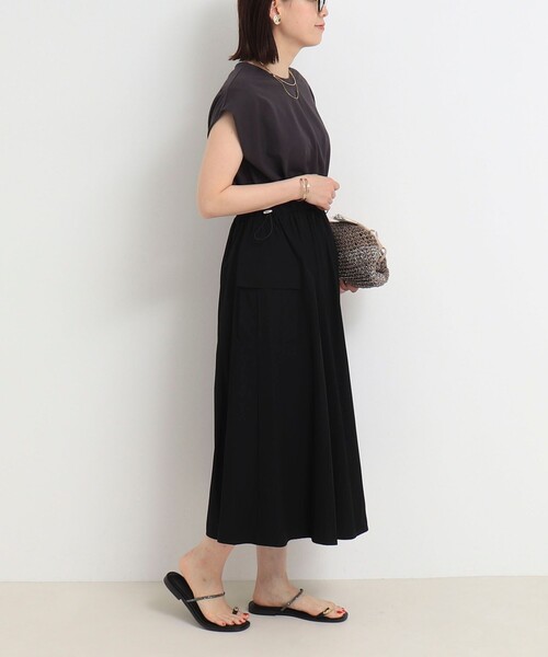MICO COULIER（ミコクリエ）の「ソフト＆ドライタッチフライス ドッキングワンピース（ワンピース・レディース・ブラック/チャコールグレー・38）」の15枚目の写真