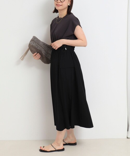 MICO COULIER（ミコクリエ）の「ソフト＆ドライタッチフライス ドッキングワンピース（ワンピース・レディース・ブラック/チャコールグレー・38）」の16枚目の写真