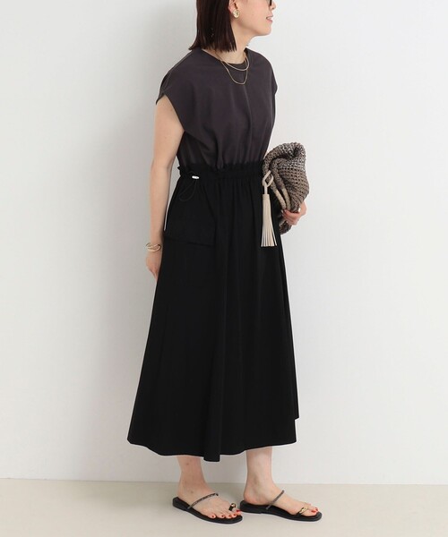 MICO COULIER（ミコクリエ）の「ソフト＆ドライタッチフライス ドッキングワンピース（ワンピース・レディース・ブラック/チャコールグレー・38）」の18枚目の写真