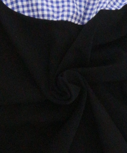 tinkerend（ティンカーエンド）の「Striped Docking Polo / ストライプドッキングポロ チェック柄 フェイクレイヤード ストライプ/チェック（ポロシャツ・レディース・ブラック/グレー系その他/ブラック系その他/グレー・FREE）」の11枚目の写真