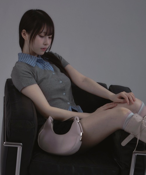 tinkerend（ティンカーエンド）の「Striped Docking Polo / ストライプドッキングポロ チェック柄 フェイクレイヤード ストライプ/チェック（ポロシャツ・レディース・ブラック/グレー系その他/ブラック系その他/グレー・FREE）」の6枚目の写真
