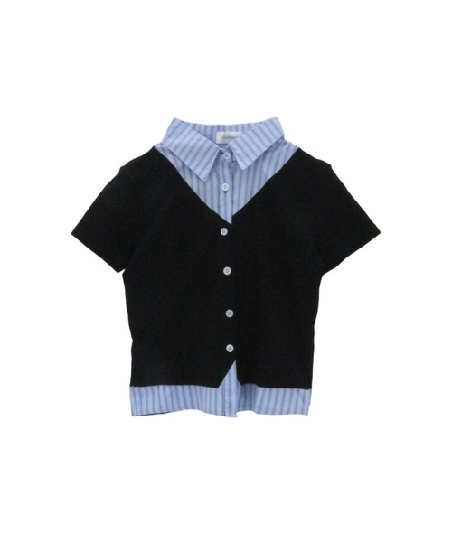 2色 Tシャツ ポロシャツ ロゴ ドッキングストライプポロ Striped Docking Polo / ストライプドッキングポロ チェック柄