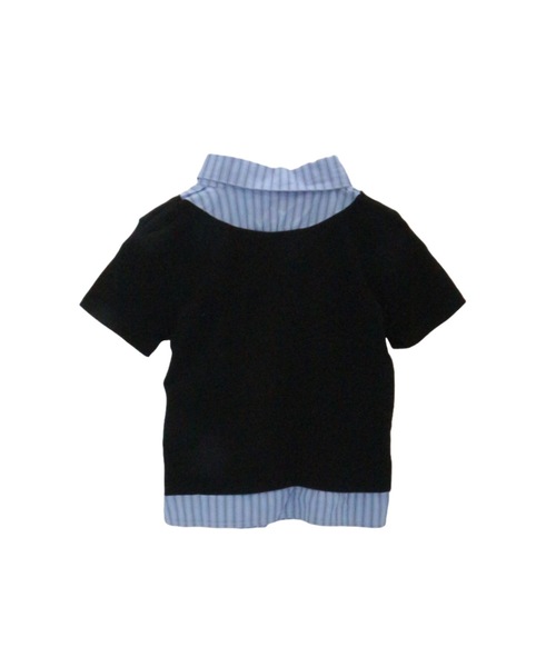 tinkerend（ティンカーエンド）の「Striped Docking Polo / ストライプドッキングポロ チェック柄 フェイクレイヤード ストライプ/チェック（ポロシャツ・レディース・ブラック/グレー系その他/ブラック系その他/グレー・FREE）」の13枚目の写真