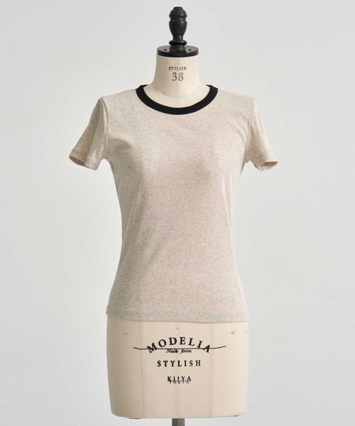 GOOD PEOPLE GOOD STITCHING GOOD PRODUCT(グッドピープルグッドスティッチンググッドプロダクト)の「【GOOD PEOPLE GOOD STITCHING GOOD PRODUCT/グッドピープルグッドスティッチンググッドプロダクト】Crew Neck Short Sleeve T/クルーネックショートスリーブTシャツ(Tシャツ/カットソー・レディース・ブラック/ベージュ/ライム/グレー・SMALL)」の3枚目の写真