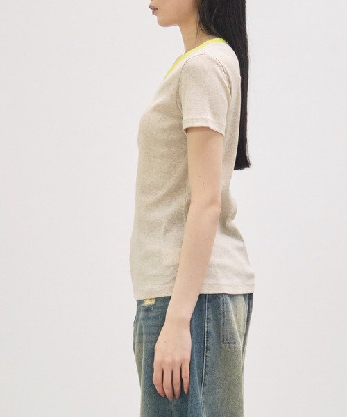 GOOD PEOPLE GOOD STITCHING GOOD PRODUCT(グッドピープルグッドスティッチンググッドプロダクト)の「【GOOD PEOPLE GOOD STITCHING GOOD PRODUCT/グッドピープルグッドスティッチンググッドプロダクト】Crew Neck Short Sleeve T/クルーネックショートスリーブTシャツ(Tシャツ/カットソー・レディース・ブラック/ベージュ/ライム/グレー・SMALL)」の8枚目の写真
