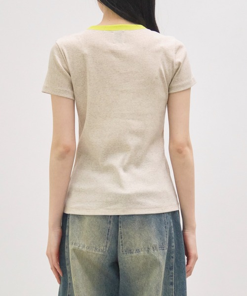 GOOD PEOPLE GOOD STITCHING GOOD PRODUCT(グッドピープルグッドスティッチンググッドプロダクト)の「【GOOD PEOPLE GOOD STITCHING GOOD PRODUCT/グッドピープルグッドスティッチンググッドプロダクト】Crew Neck Short Sleeve T/クルーネックショートスリーブTシャツ(Tシャツ/カットソー・レディース・ブラック/ベージュ/ライム/グレー・SMALL)」の9枚目の写真