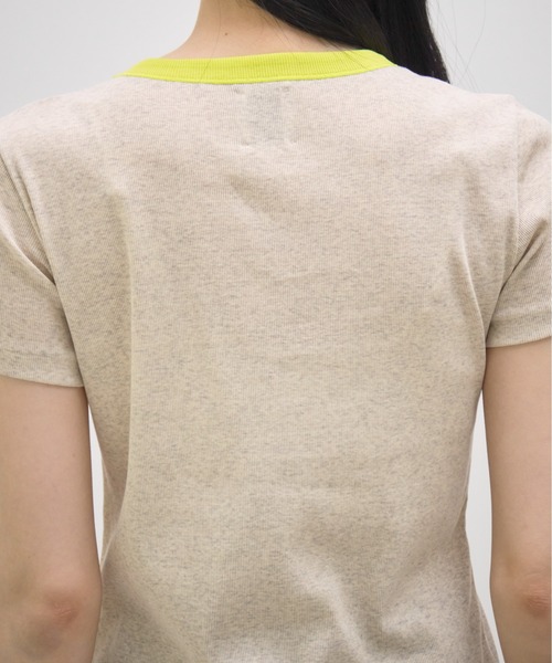 GOOD PEOPLE GOOD STITCHING GOOD PRODUCT(グッドピープルグッドスティッチンググッドプロダクト)の「【GOOD PEOPLE GOOD STITCHING GOOD PRODUCT/グッドピープルグッドスティッチンググッドプロダクト】Crew Neck Short Sleeve T/クルーネックショートスリーブTシャツ(Tシャツ/カットソー・レディース・ブラック/ベージュ/ライム/グレー・SMALL)」の12枚目の写真