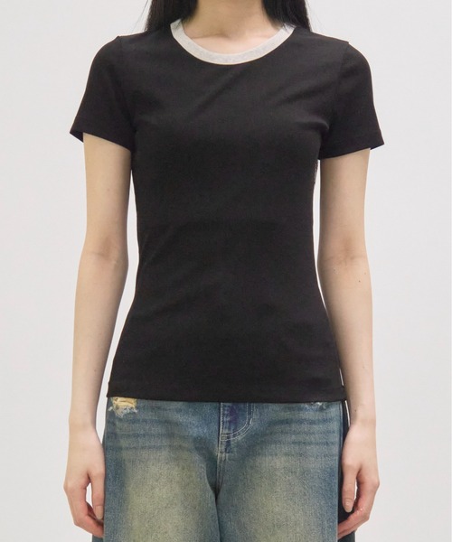 GOOD PEOPLE GOOD STITCHING GOOD PRODUCT(グッドピープルグッドスティッチンググッドプロダクト)の「【GOOD PEOPLE GOOD STITCHING GOOD PRODUCT/グッドピープルグッドスティッチンググッドプロダクト】Crew Neck Short Sleeve T/クルーネックショートスリーブTシャツ(Tシャツ/カットソー・レディース・ブラック/ベージュ/ライム/グレー・SMALL)」の16枚目の写真