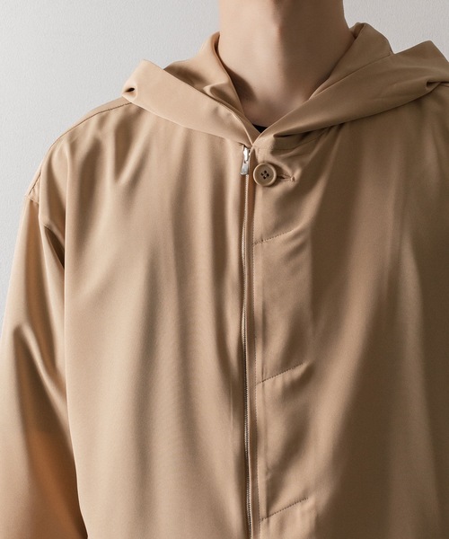 ato（アトウ）の「DOUBLE CUFFS HOOD ZIP SHIRT（Tシャツ/カットソー・メンズ・ベージュ/ブラック・46/48）」の8枚目の写真