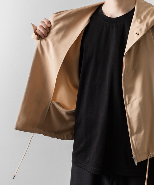 ato（アトウ）の「DOUBLE CUFFS HOOD ZIP SHIRT（Tシャツ/カットソー・メンズ・ベージュ/ブラック・46/48）」の19枚目の写真