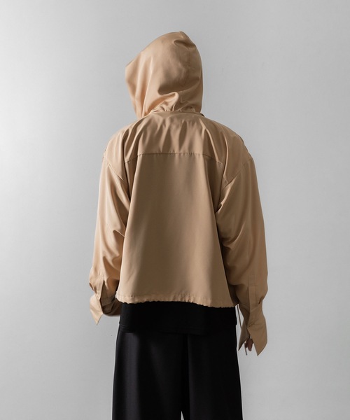ato（アトウ）の「DOUBLE CUFFS HOOD ZIP SHIRT（Tシャツ/カットソー・メンズ・ベージュ/ブラック・46/48）」の21枚目の写真