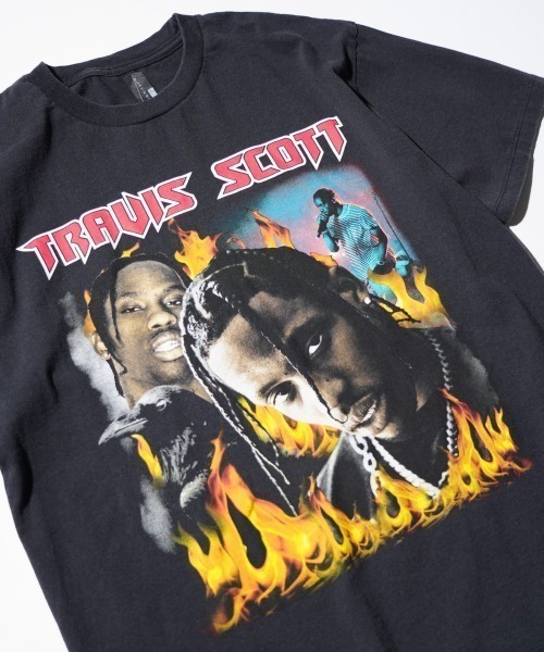 TRAVIS SCOTT(トラヴィススコット)の「THRIFTY LOOK スリフティルック / THRIFTY"TRAVIS SCOTT"TEE rap tee(Tシャツ/カットソー・メンズ・ブラック系1/ブラック・X-LARGE/LARGE/MEDIUM)」の10枚目の写真