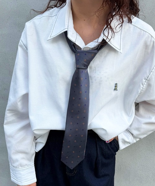 フラワーファインパターンネクタイ/ユニセックス（ネクタイ