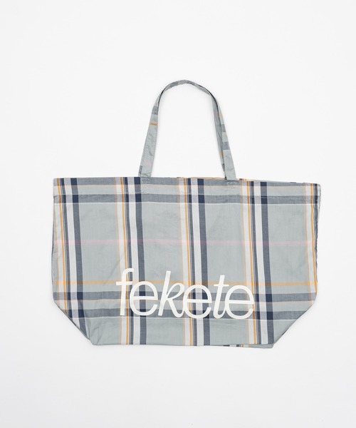 WOVEN 黒白チェック トートバッグ トートバッグ 「A4収納可能」ギンガムチェックフリルトート