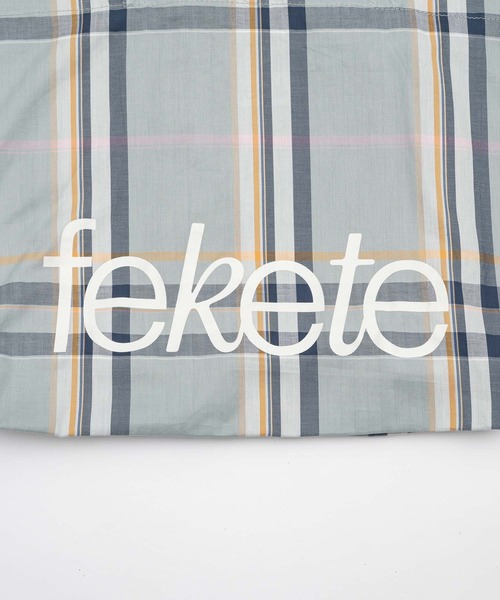 fekete checked big tote bag / feketeロゴチェックビッグトート