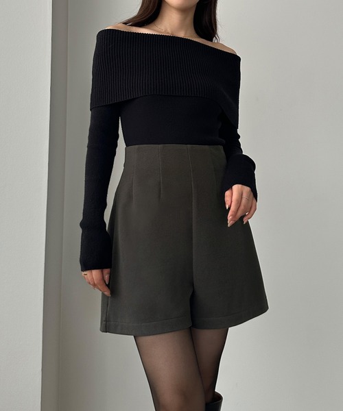 Louere(ルエレ)の「ウールライクハイウエストショートパンツ(その他パンツ・レディース・ブラック/グレー/ダークブラウン・X-LARGE/LARGE/MEDIUM/SMALL)」の9枚目の写真