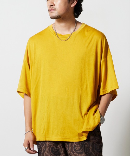 superNova.（スーパーノヴァ）の「superNova. / スーパーノヴァ Big Tee-Lyocell Knit ニットトップス 秋服 冬服（ニット/セーター・メンズ・ブラック/ホワイト/テラコッタ/マスタード・S/M）」の4枚目の写真