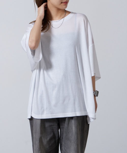 superNova.(スーパーノヴァ)の「superNova. / スーパーノヴァ Big Tee-Lyocell Knit ニットトップス(ニット/セーター・メンズ・ブラック/ホワイト・S)」の14枚目の写真